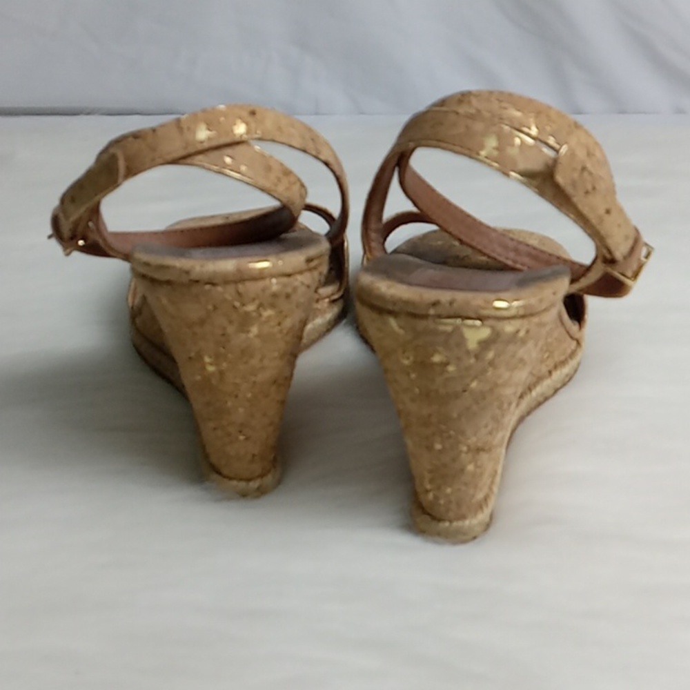 Tory Burch gold and brown heels - Picture 4 of 8